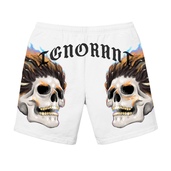 IGNORANT Skull Shorts - White